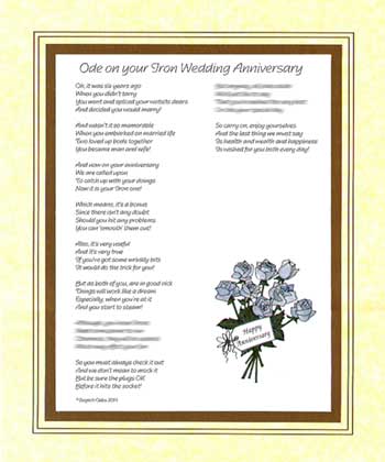 Ode on Your Iron Wedding Anniversary