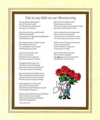 Ode to my Wife on Our Wedding Anniversary