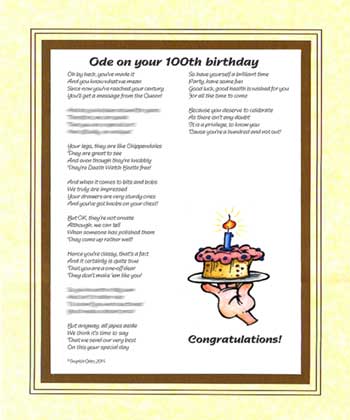 Ode on your 100th Birthday