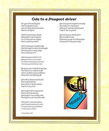 Ode to a Peugeot Driver