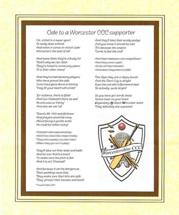 Ode to a Worcestershire Cricket Supporter