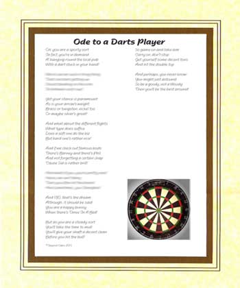 Ode to a Darts Player