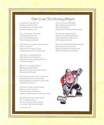 Ode to an Ice Hockey Player