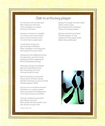 Ode to a Field Hockey Player