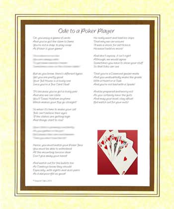 Ode to a Poker Player