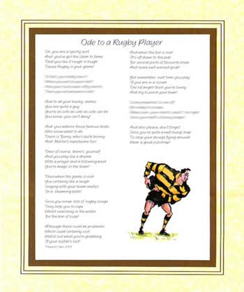 Ode to a Rugby Player