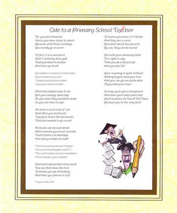 Ode to a Primary School Teacher