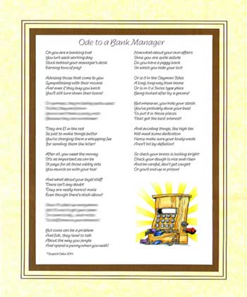 Ode to a Bank Manager