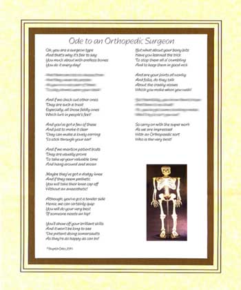 Ode to an Orthaepedic Surgeon