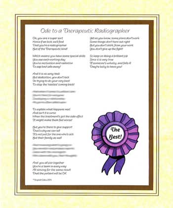 Ode to a Theraputic Radiographer