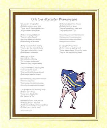 Ode to a Worcester Warriors Supporter