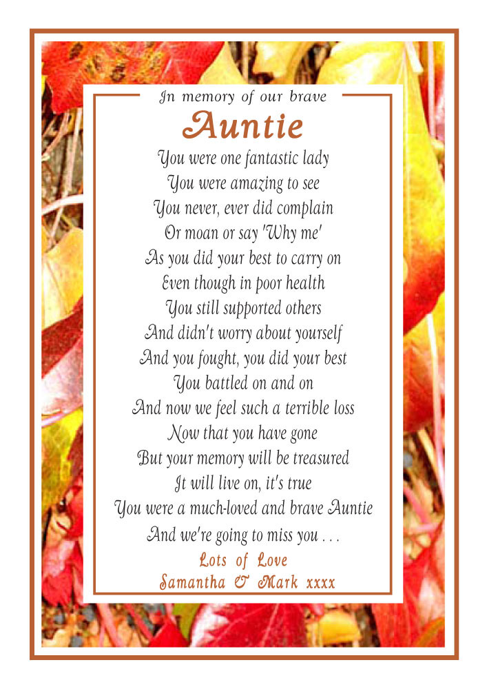 Our Brave Auntie - Memorial