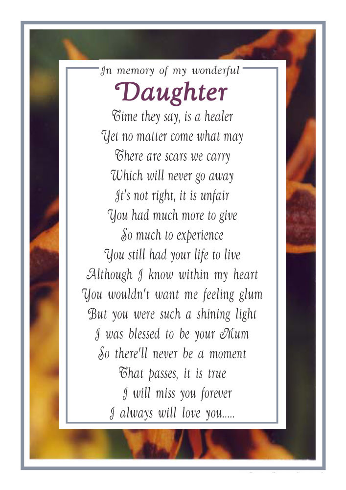 My Daughter - From a Mum - Memorial