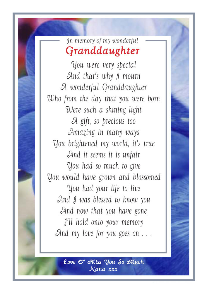 My Granddaughter - Memorial