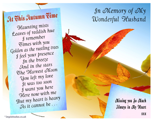 Autumn Memorial to my Husband