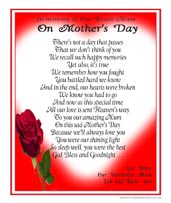 Mothers Day Memorials - Available in 2017