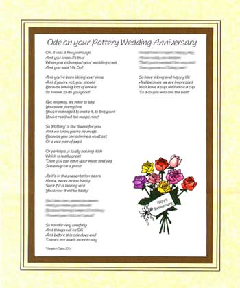 Ode on Your Pottery Wedding Anniversary