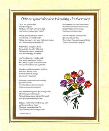 Ode on Your Wooden Wedding Anniversary