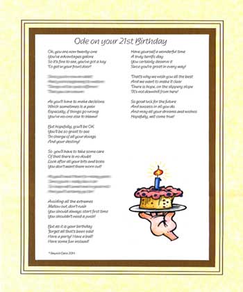 Ode on your 21st Birthday