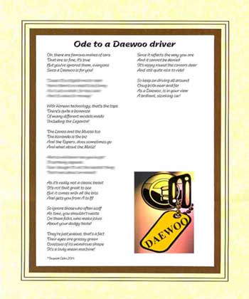 Ode to a Daewoo Driver