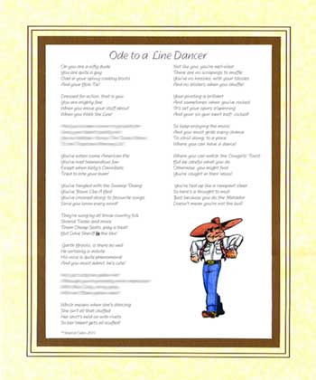 Ode to a Male Line Dancer