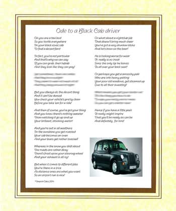 Ode to a Black Cab Driver